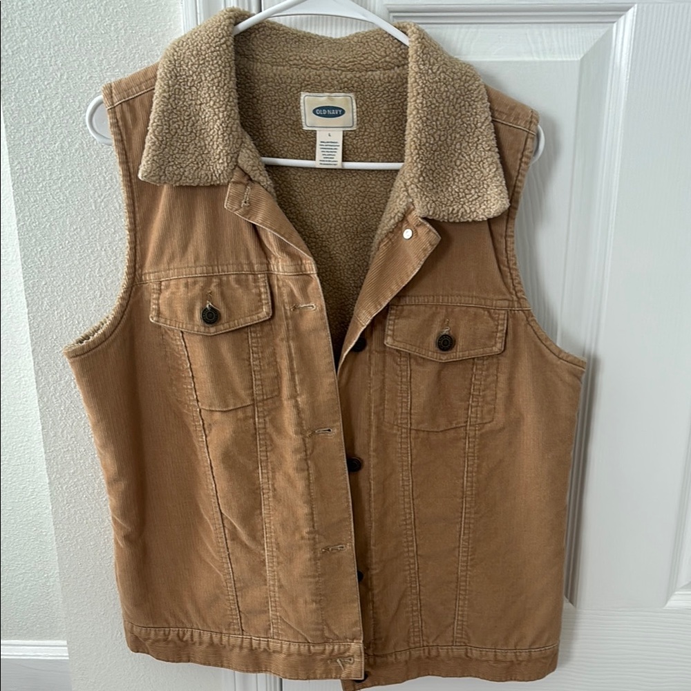 Old Navy Brown Sherpa-Lined Vest